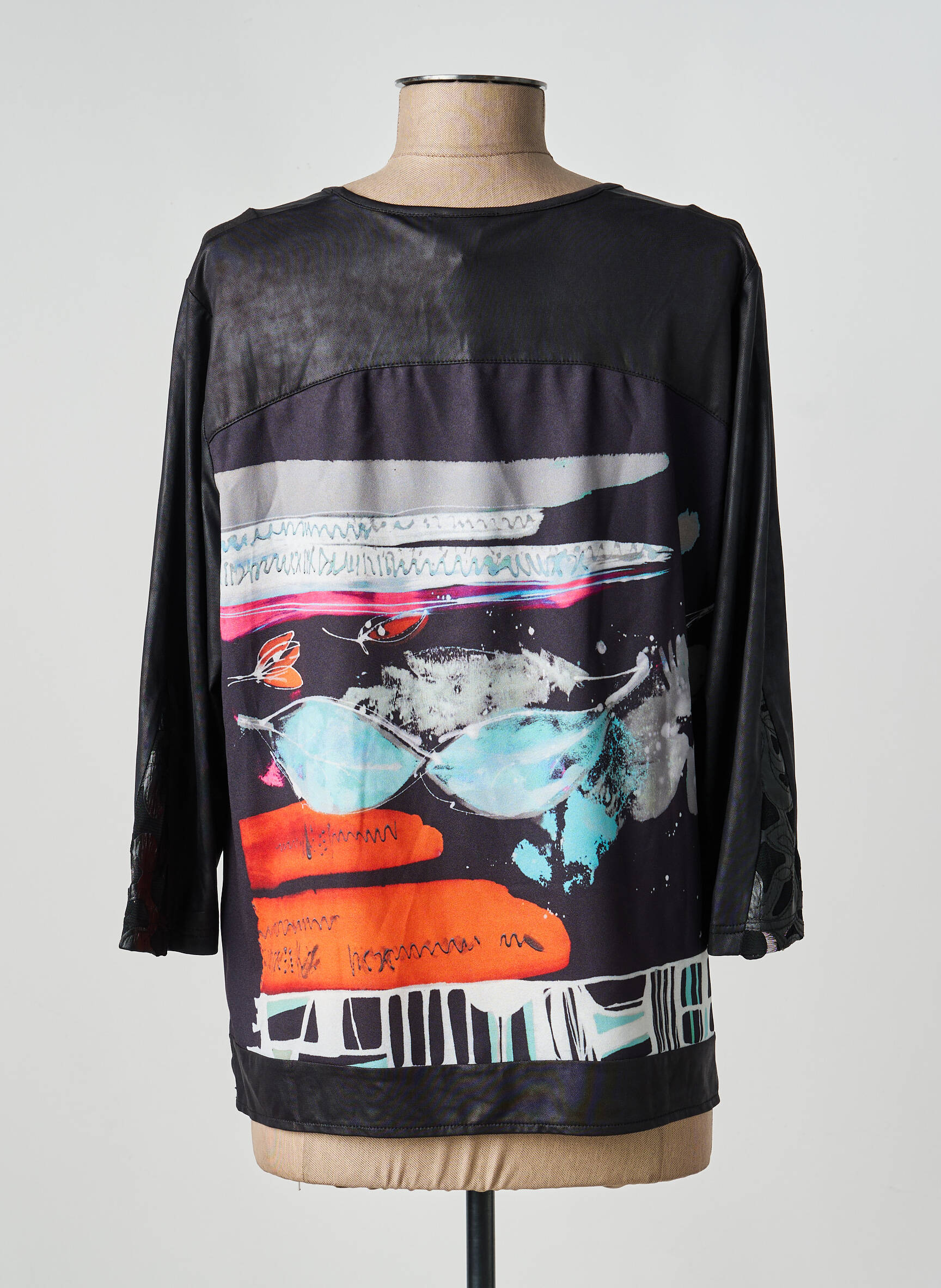 Top stretch manches 3/4 noir GUY DUBOUIS femme