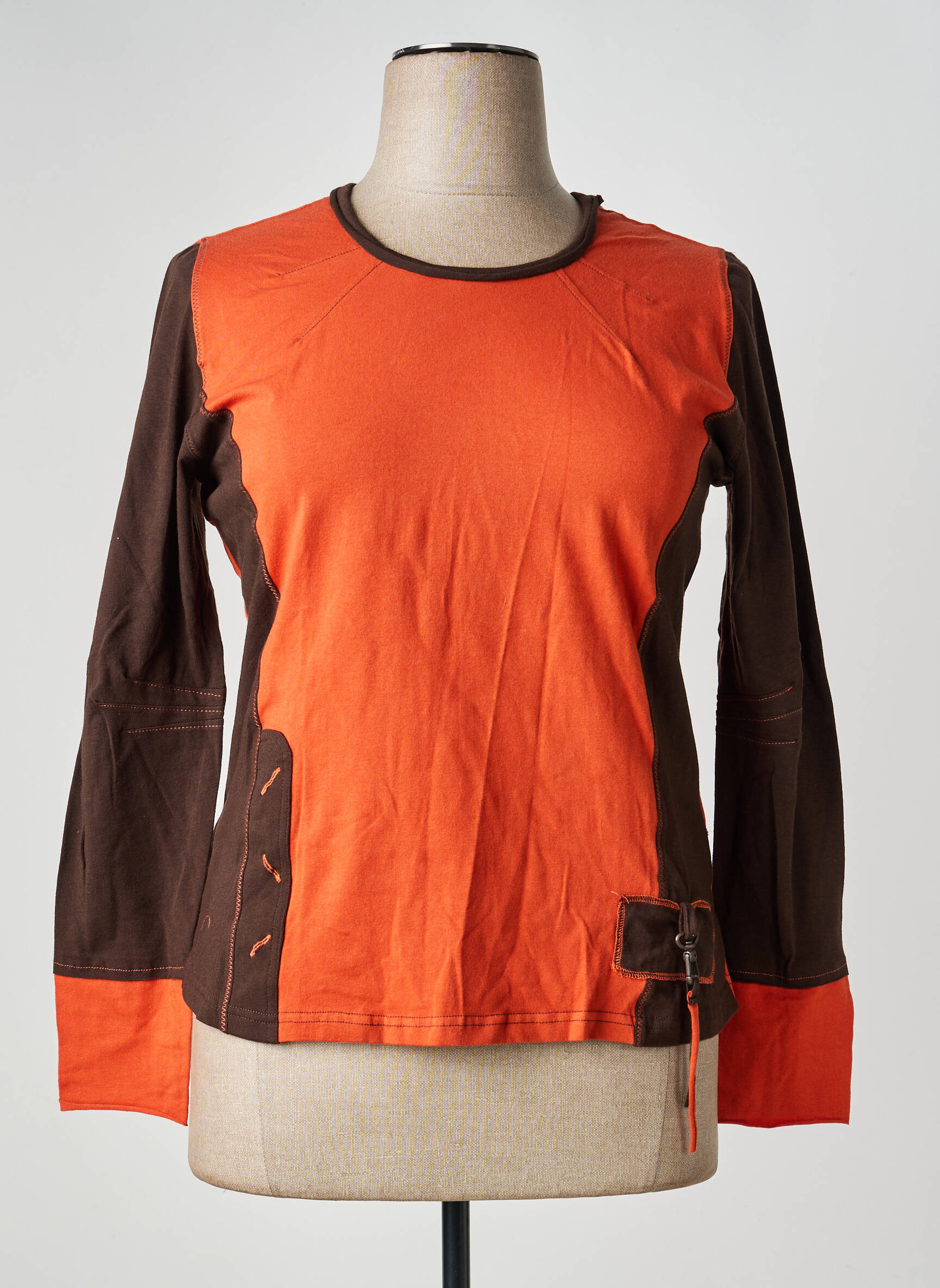 T-shirt manches longues manches longues orange FRED SABATIER femme