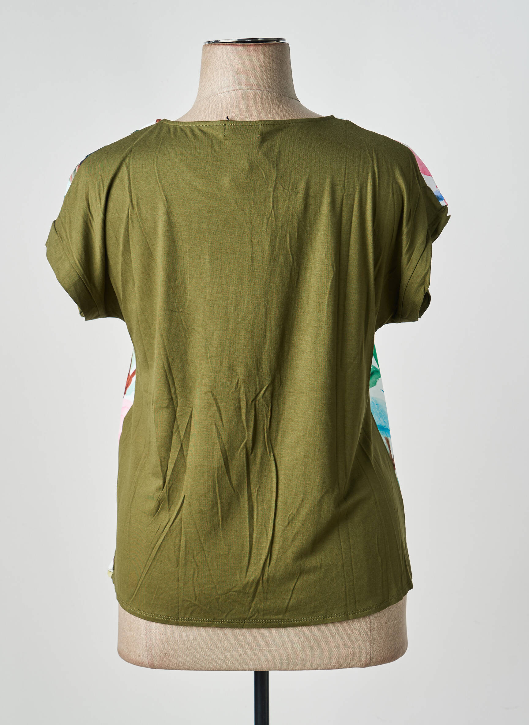 T-shirt coupe cintrée manches courtes vert MINO MORA femme