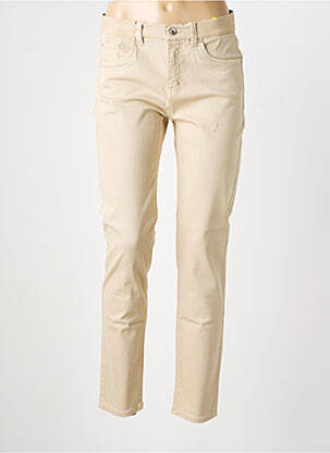 Jeans coupe slim tissage brut taille normale beige ANNA MONTANA femme