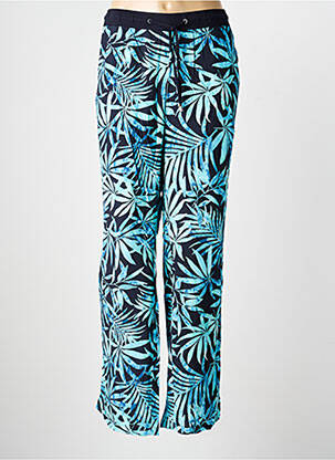 Pantalon droit tissage crêpe taille normale bleu BARBARA LEBEK femme