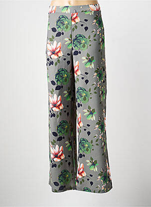 Pantalon large tissage crêpe taille normale vert GALMALLA femme
