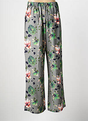 Pantalon large tissage crêpe taille normale vert GALMALLA femme