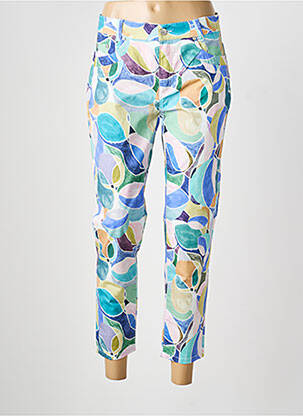 Pantalon 7/8 stretch taille normale bleu ANNA MONTANA femme