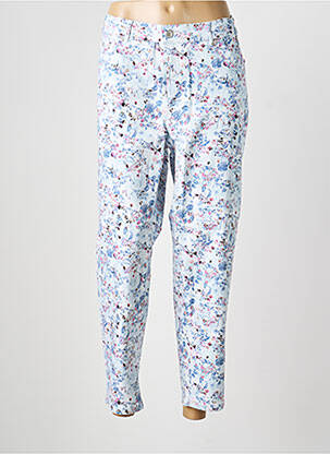 Pantalon 7/8 stretch taille normale bleu ANNA MONTANA femme