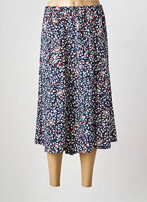 Jupe mi-longue taille normale bleu GUY DUBOUIS femme