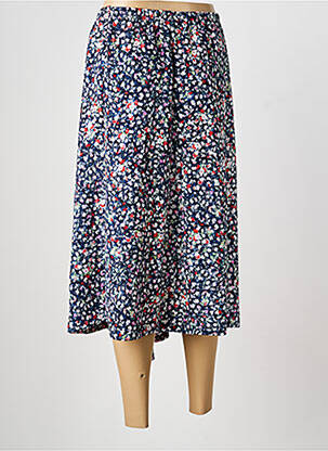 Jupe mi-longue taille normale bleu GUY DUBOUIS femme