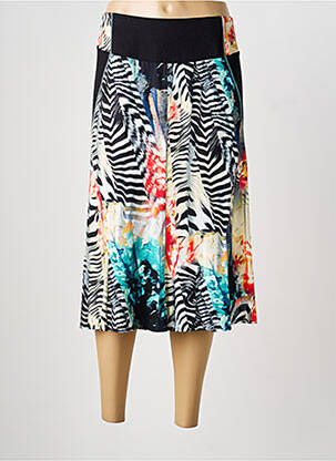 Jupe mi-longue stretch bleu GUY DUBOUIS femme