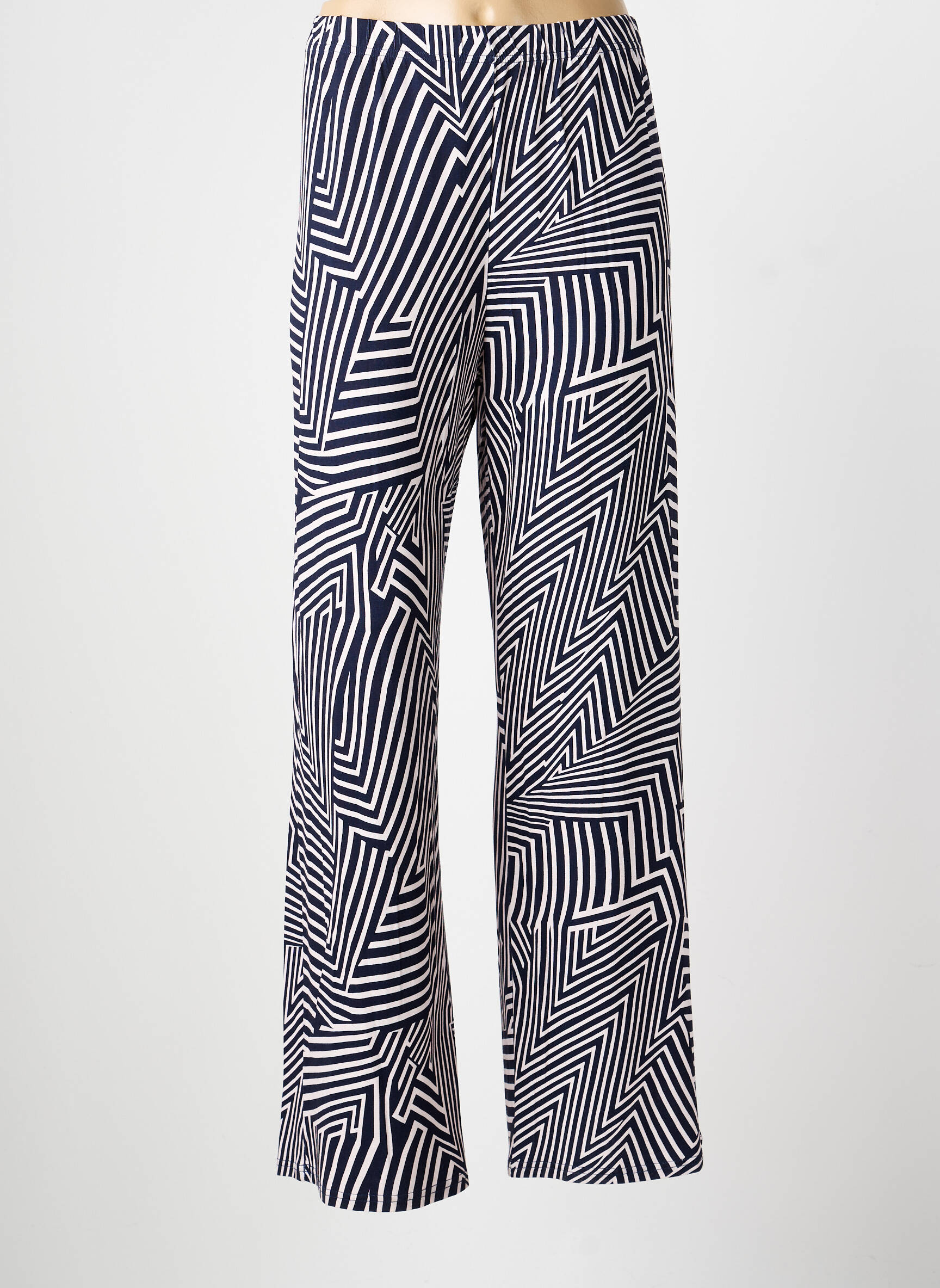 Pantalon large coupe fluide taille normale bleu MARBLE femme