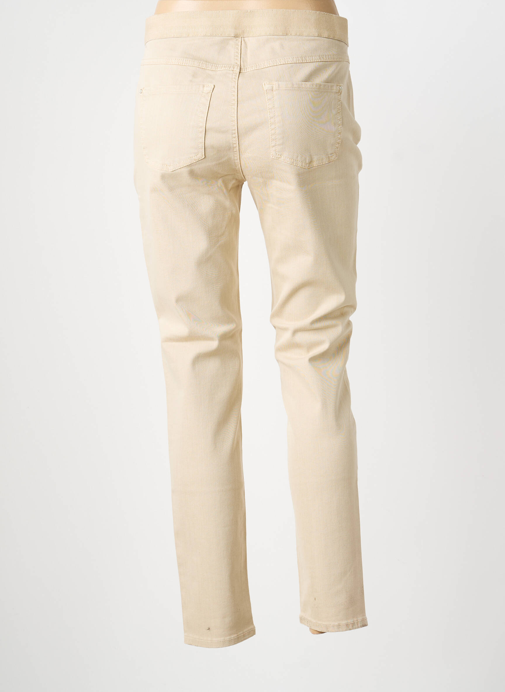 Jeans coupe slim tissage brut taille normale beige ANNA MONTANA femme