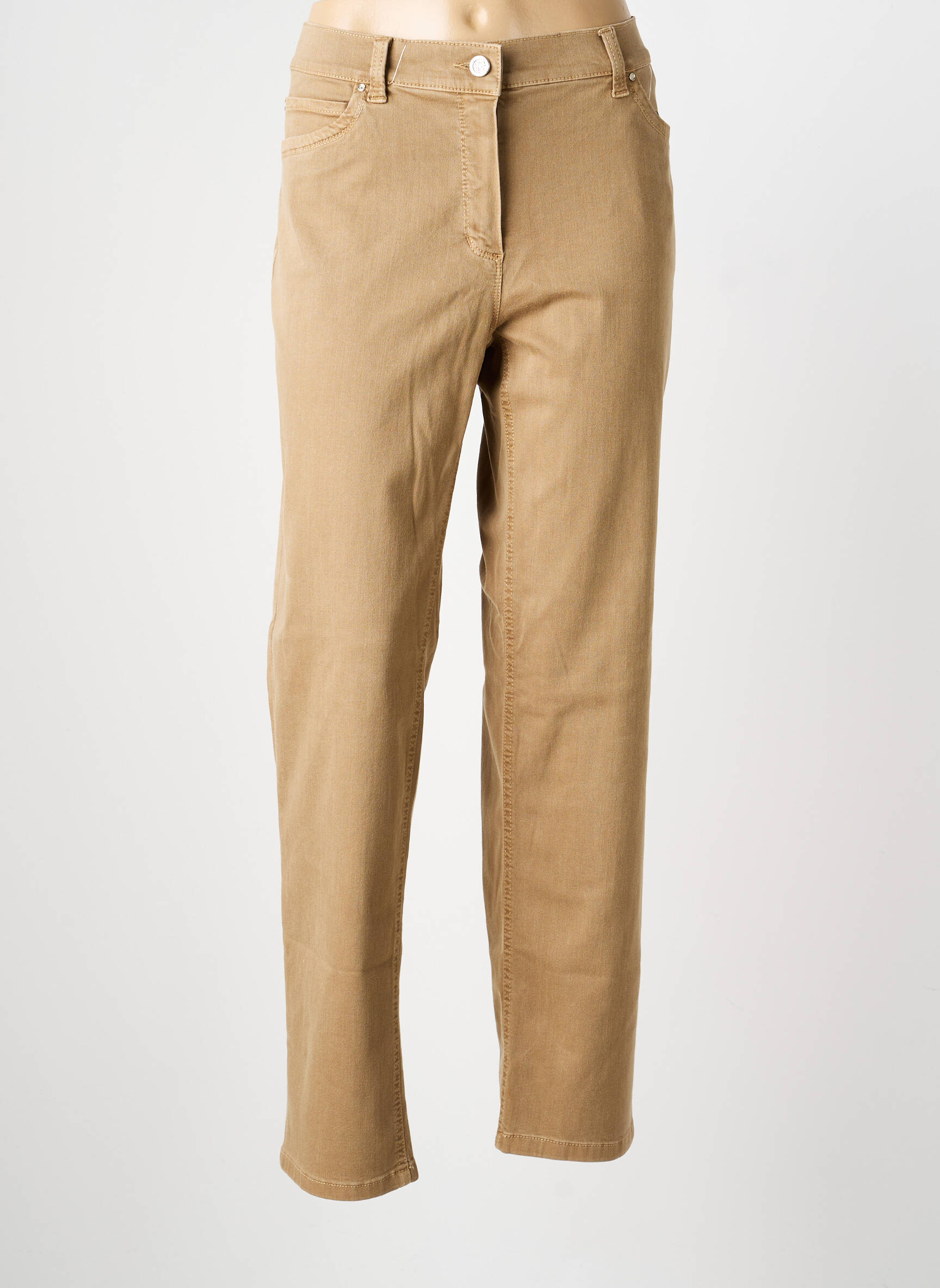 Jeans coupe slim tissage brut taille normale marron ANNA MONTANA femme