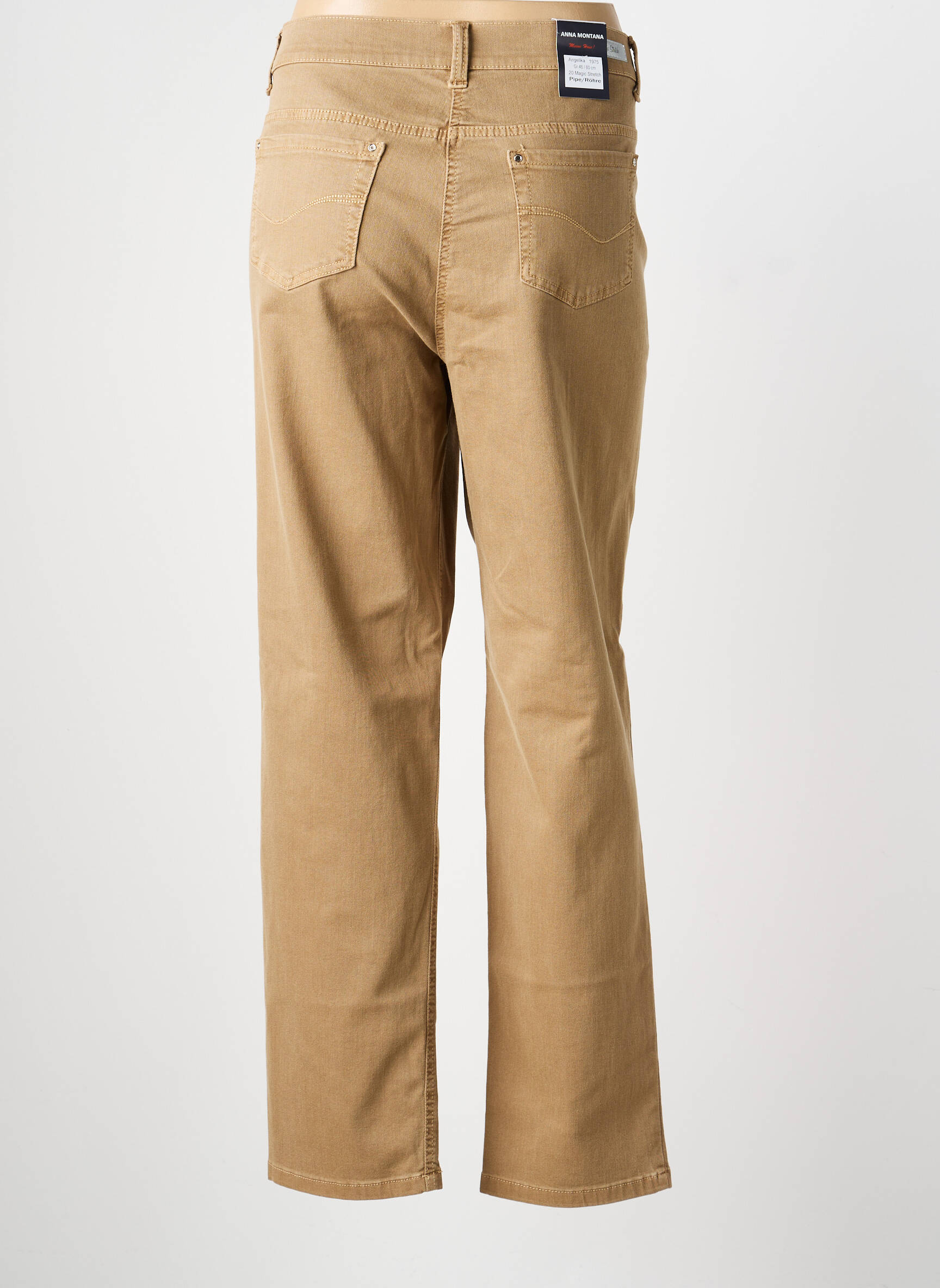 Jeans coupe slim tissage brut taille normale marron ANNA MONTANA femme
