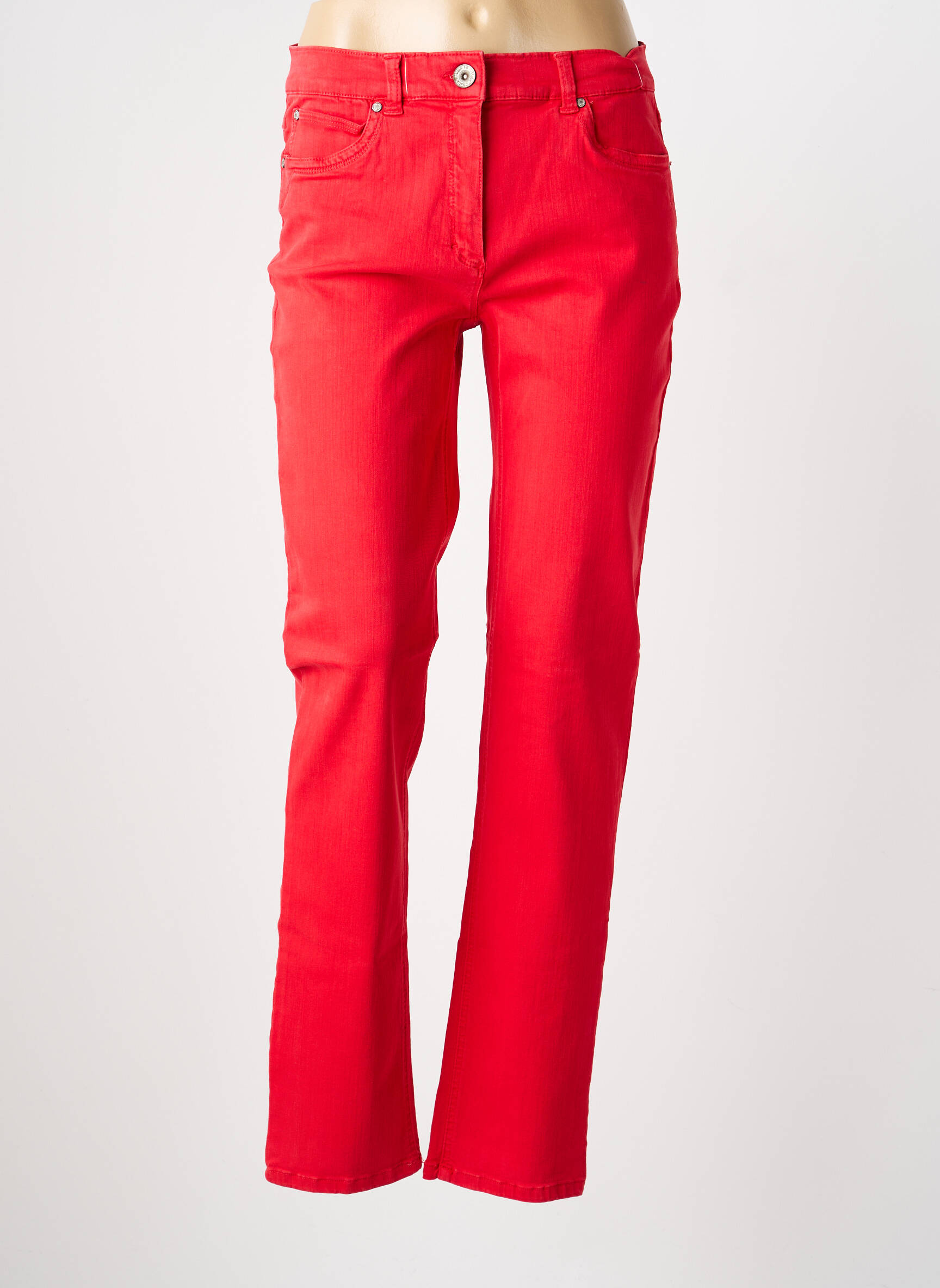 Jeans coupe slim taille normale taille normale rouge ANNA MONTANA femme