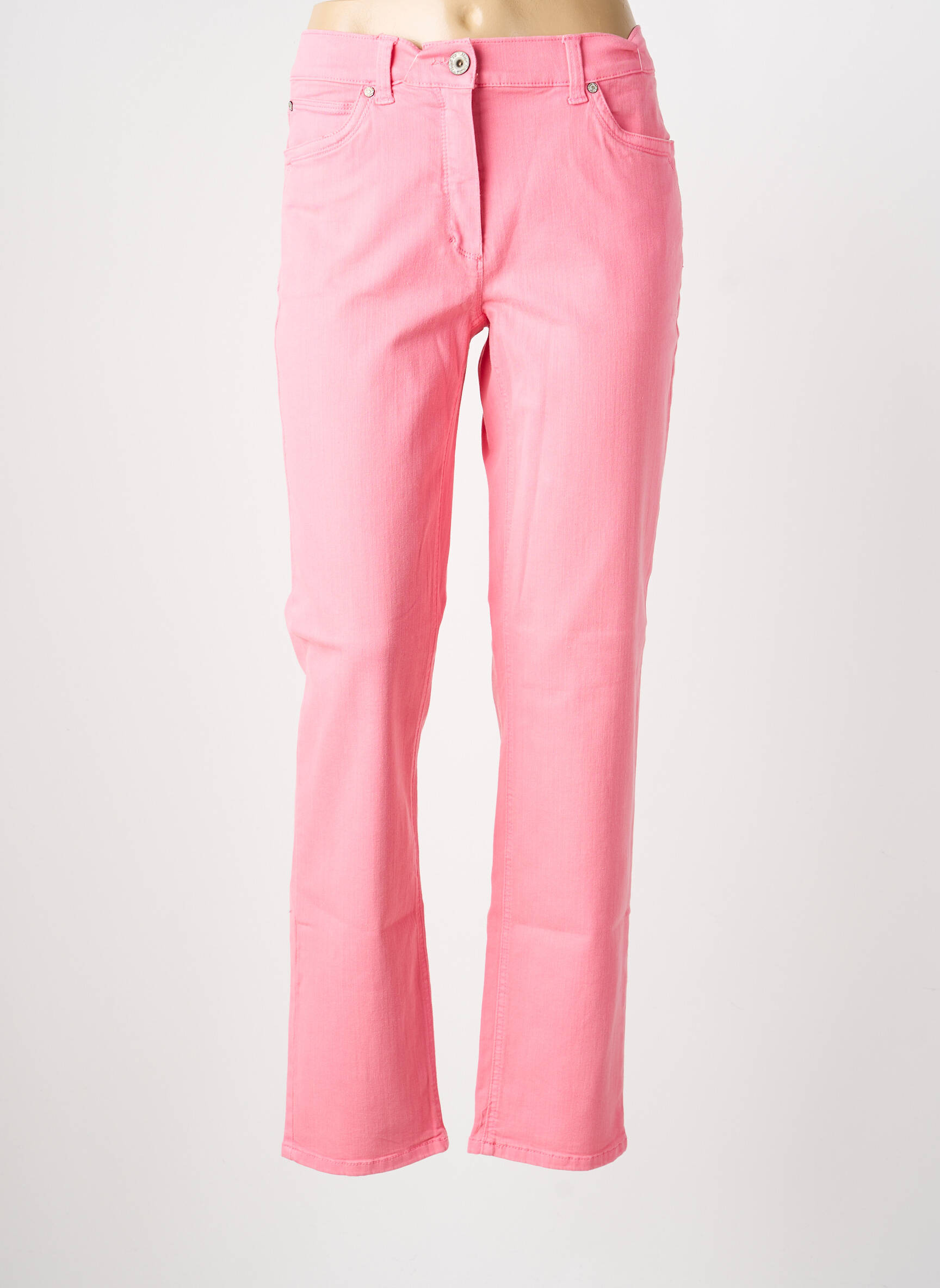 Jeans coupe slim tissage brut taille normale rose ANNA MONTANA femme
