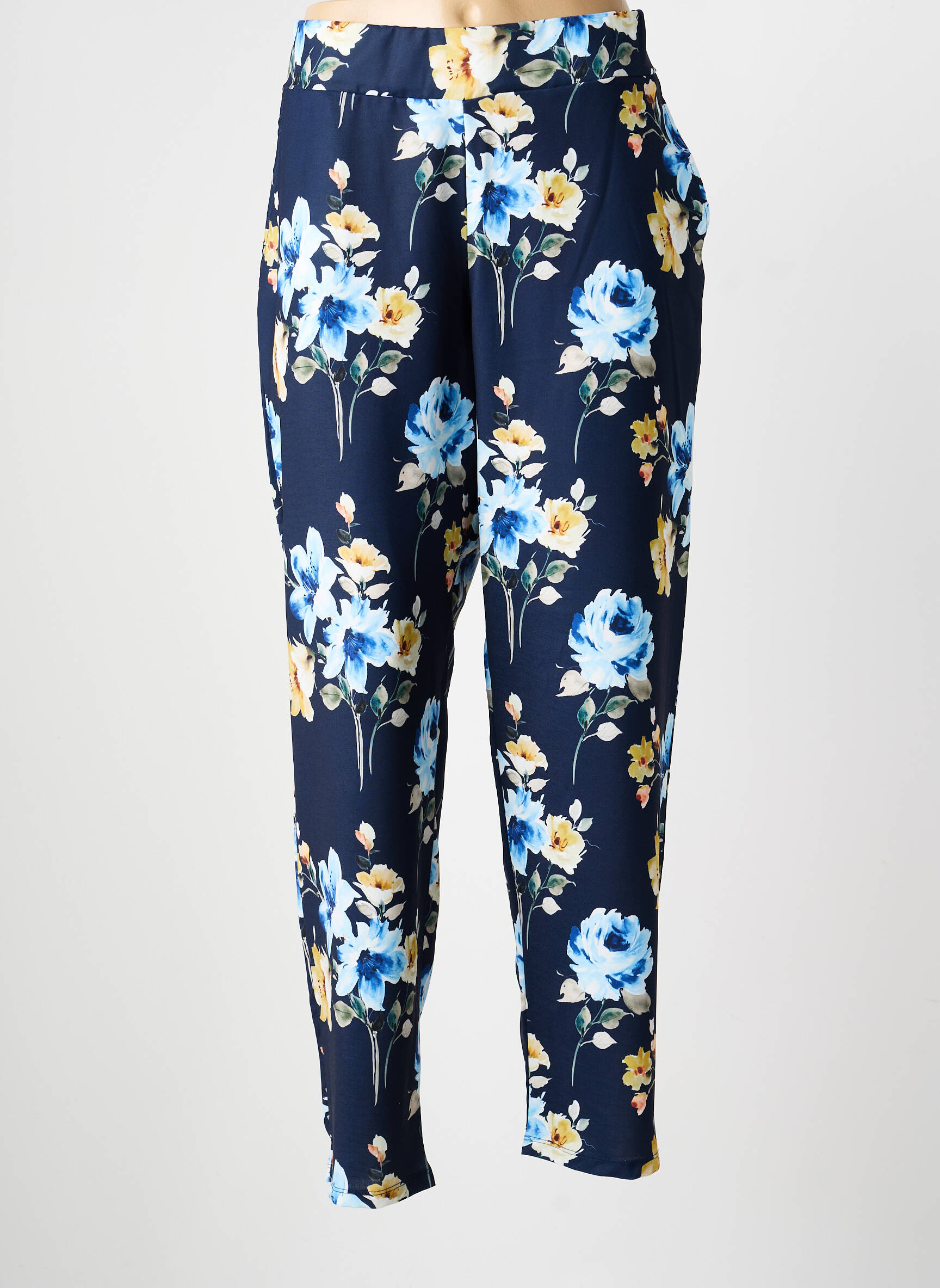 Pantalon slim taille élastique taille normale bleu GALMALLA femme