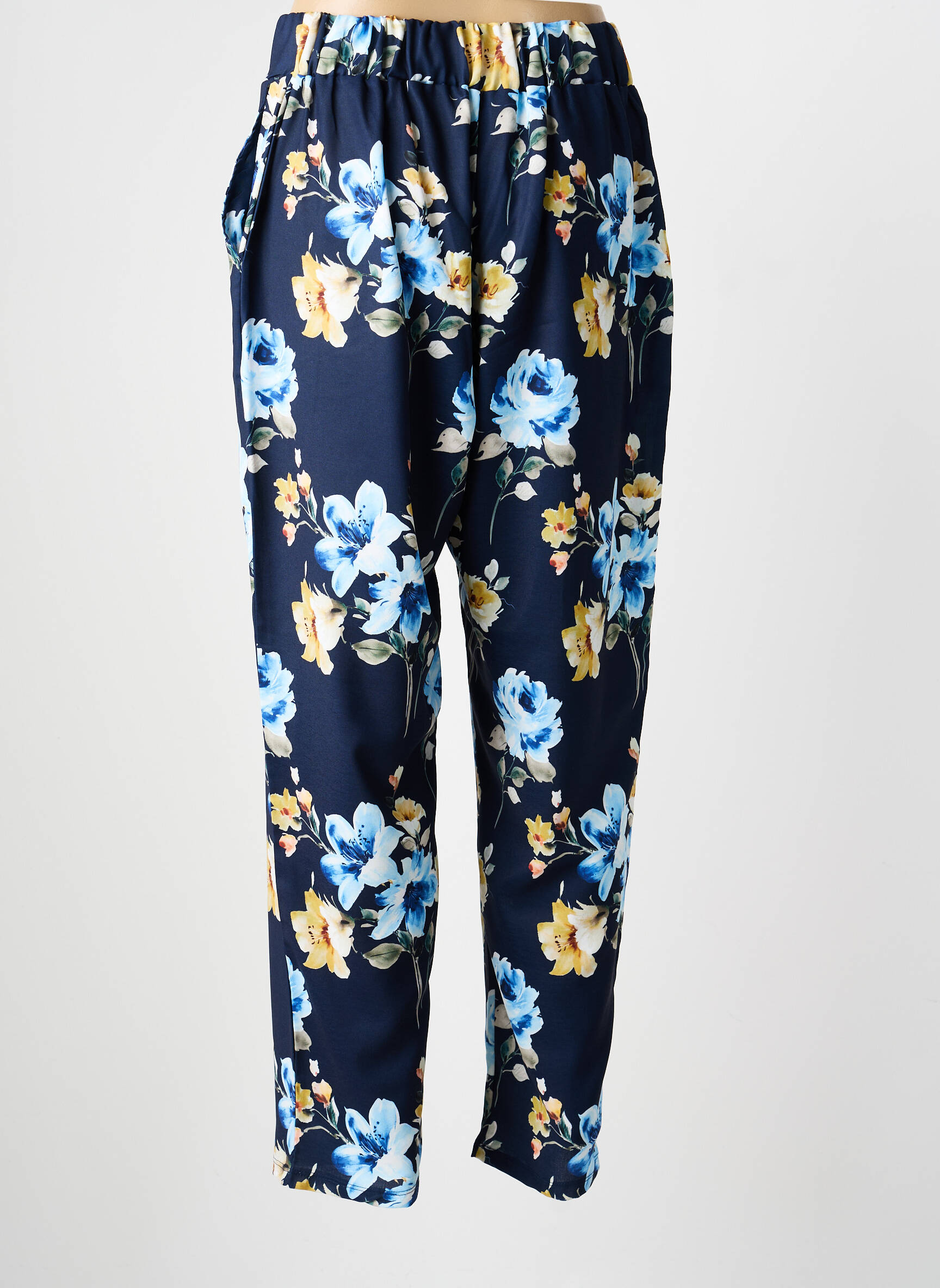 Pantalon slim taille élastique taille normale bleu GALMALLA femme