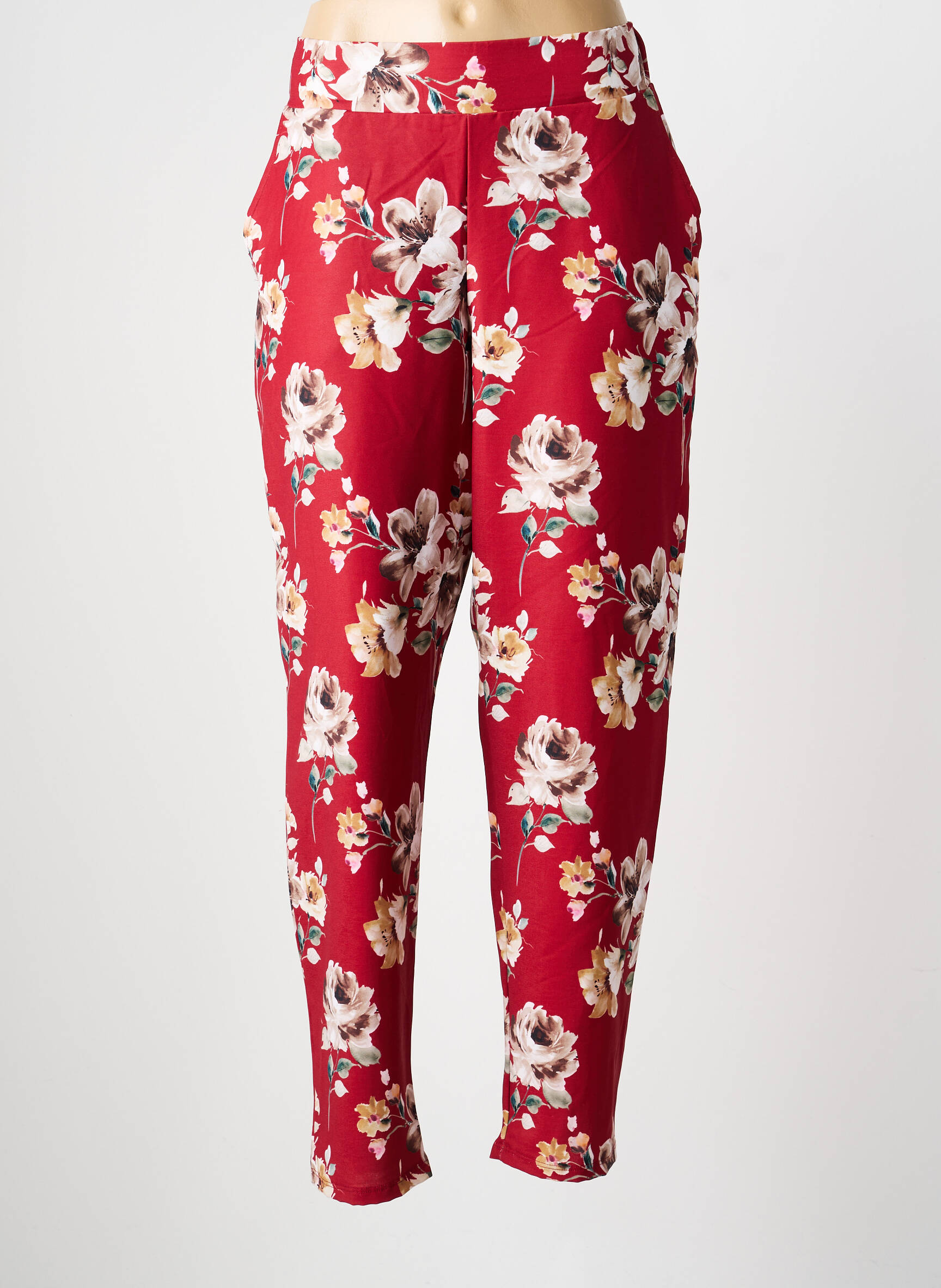 Pantalon slim taille élastique taille normale rouge GALMALLA femme