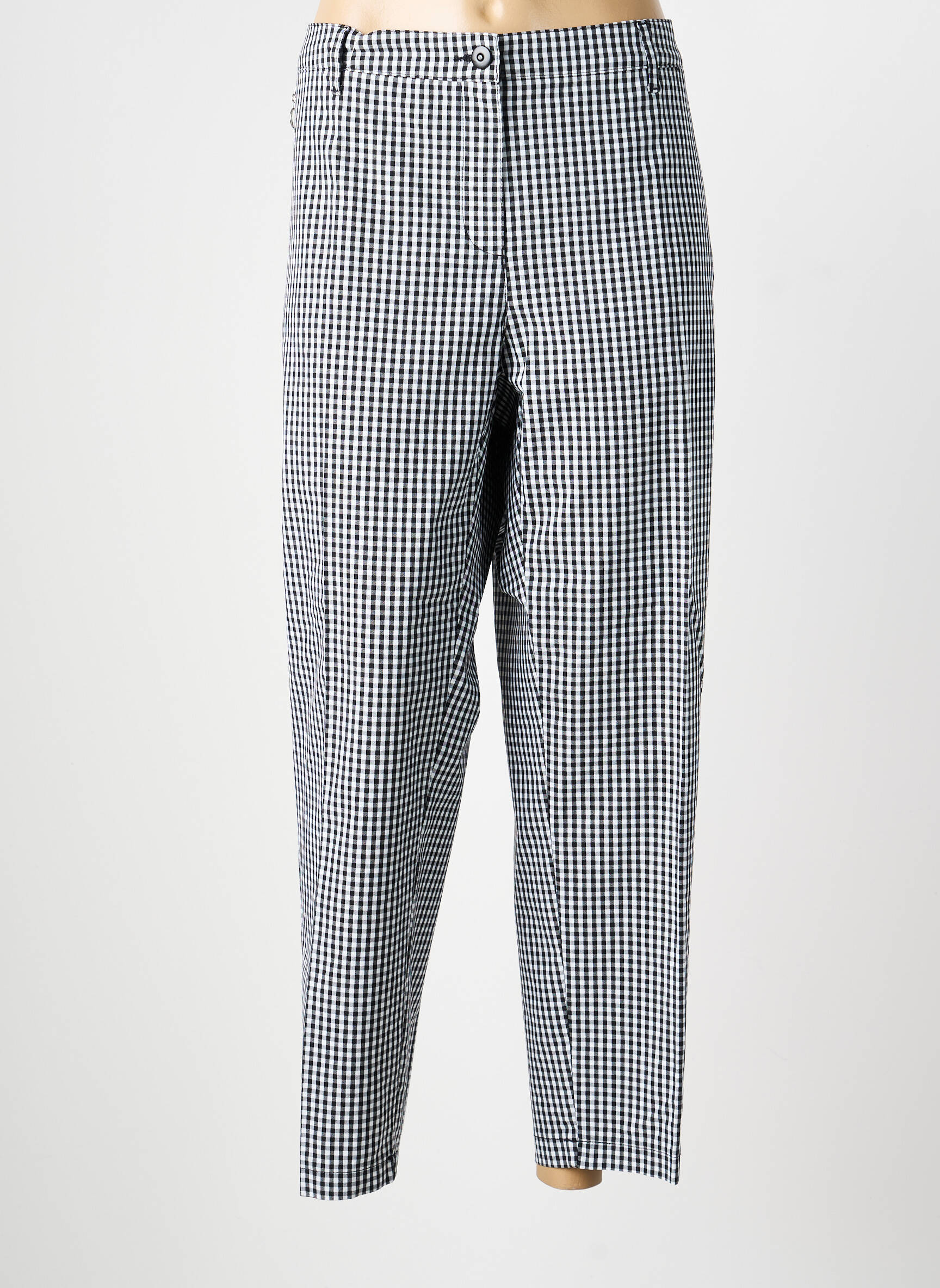 Pantalon chino tissage popeline taille normale noir ANNA MONTANA femme