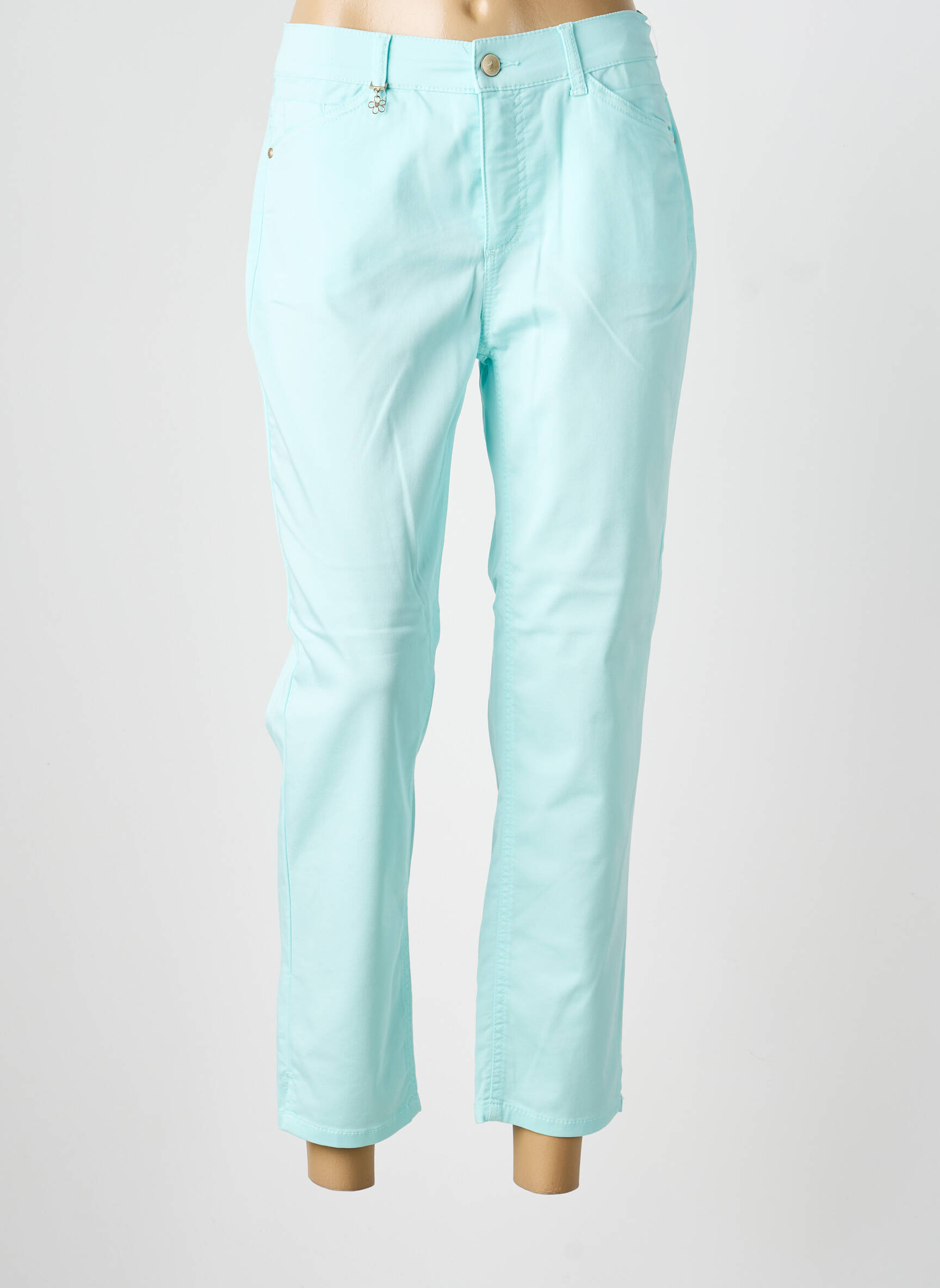 Pantalon 7/8 stretch taille normale bleu ANNA MONTANA femme