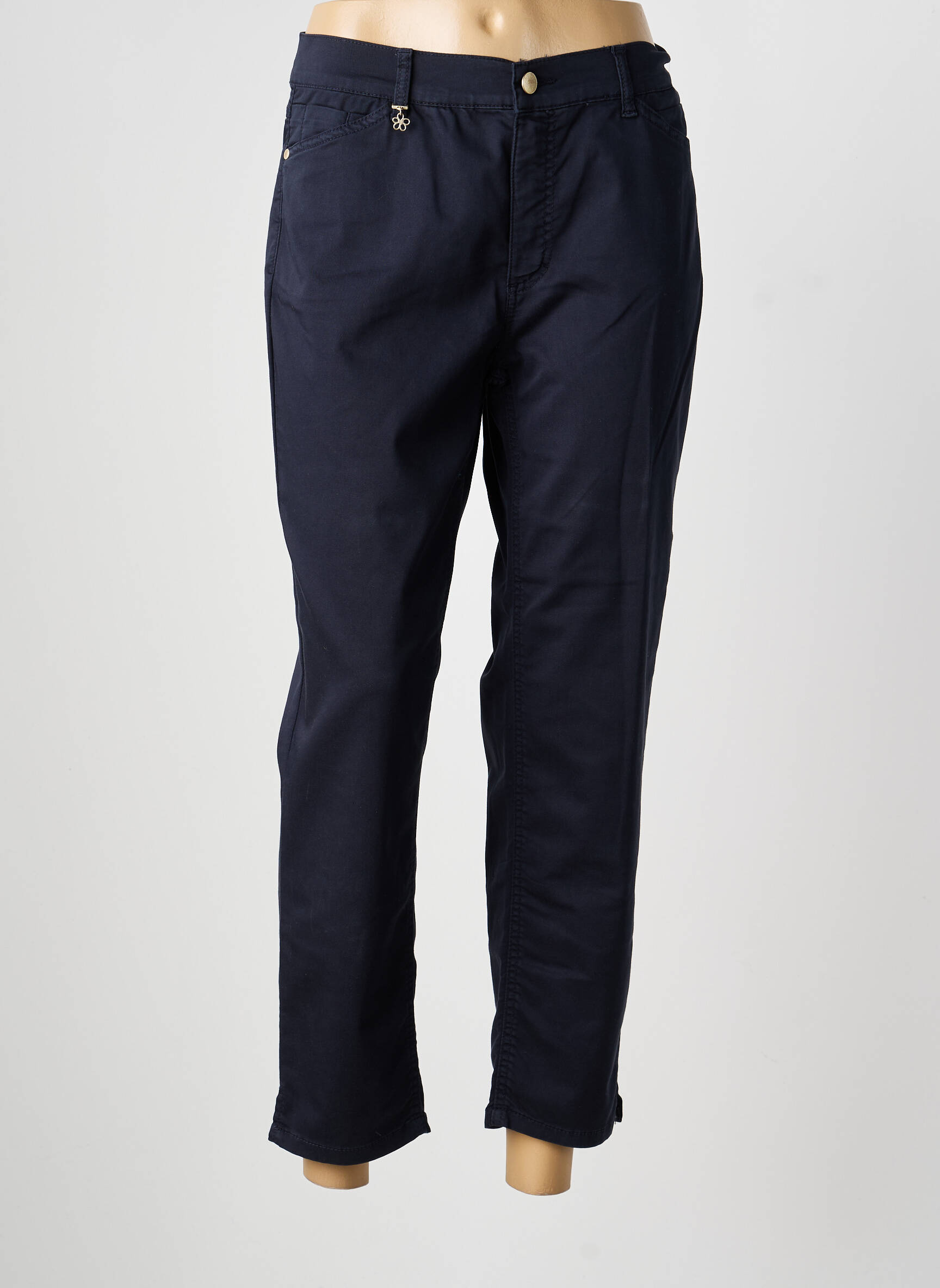 Pantalon 7/8 stretch taille normale bleu ANNA MONTANA femme