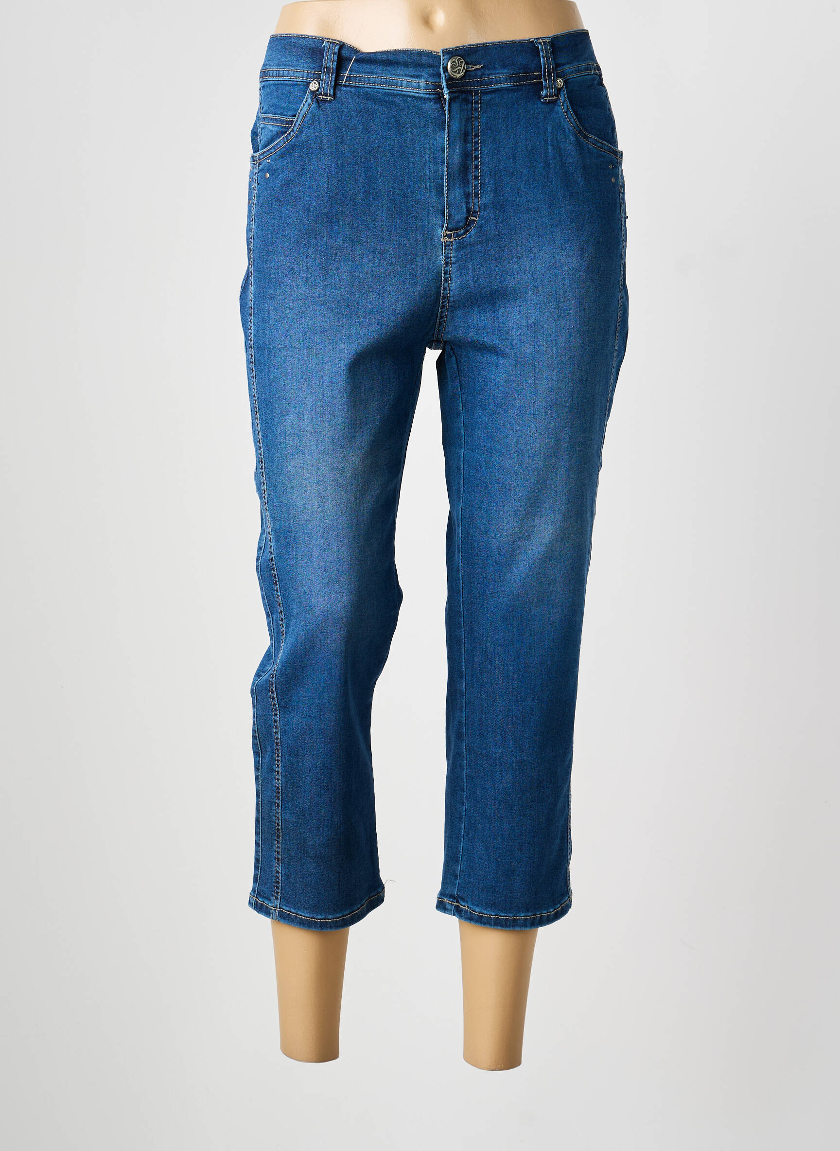 Pantacourt taille normale taille normale bleu ANNA MONTANA femme