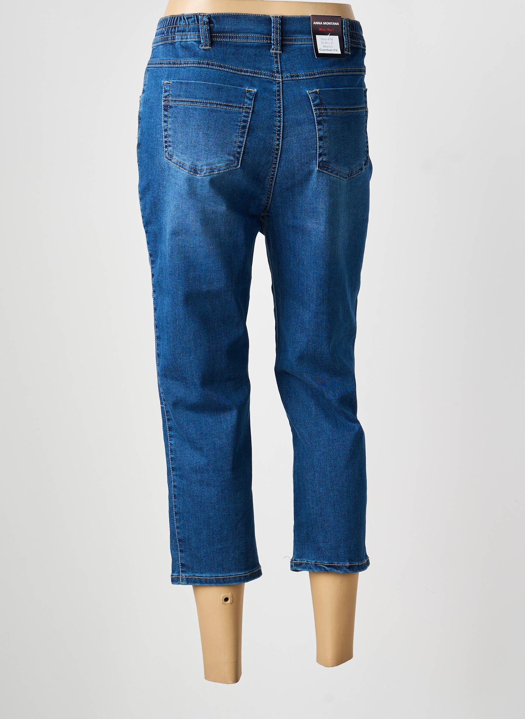 Pantacourt taille normale taille normale bleu ANNA MONTANA femme