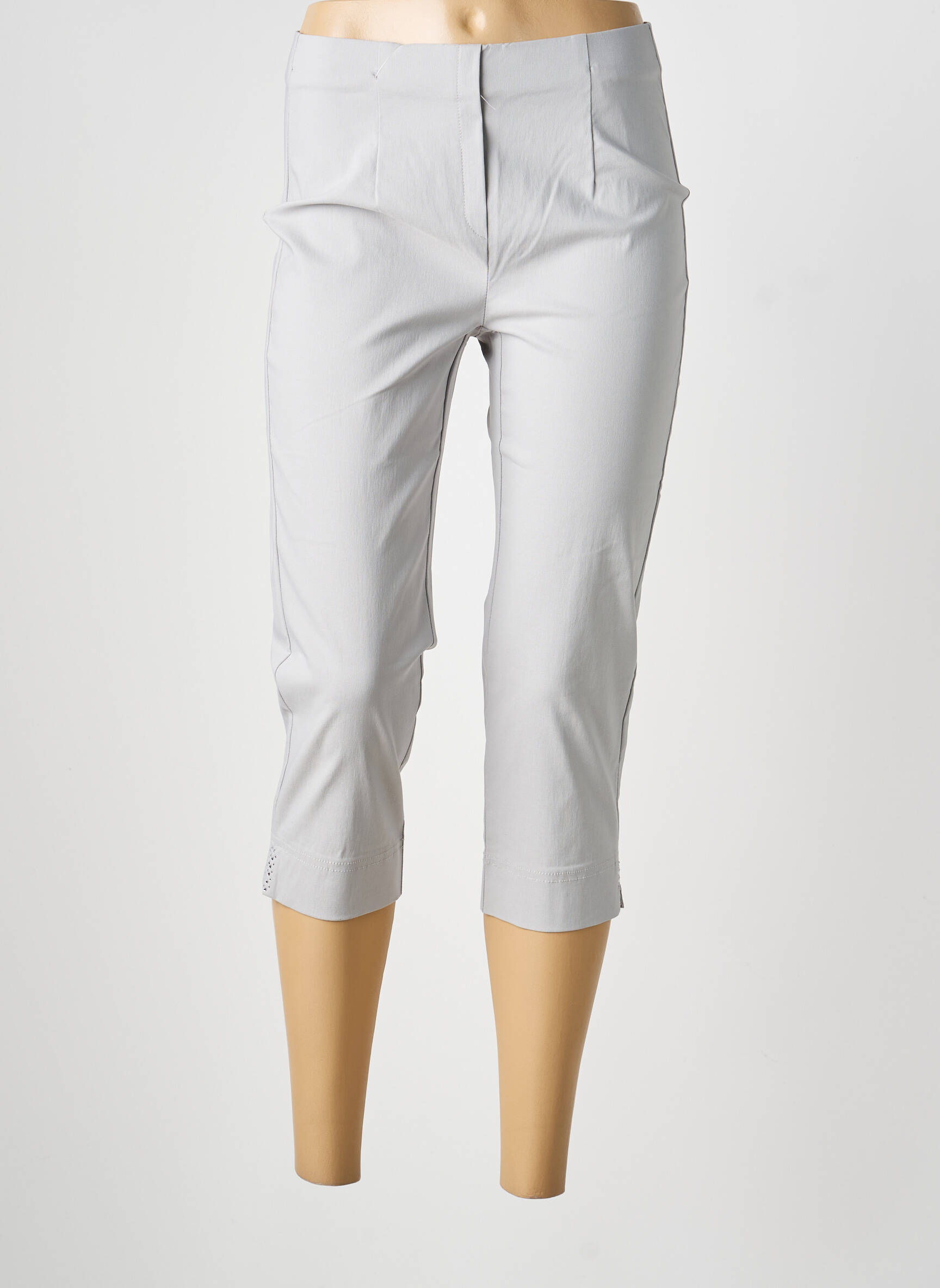 Pantacourt stretch taille normale gris MAGIC SHAPE femme