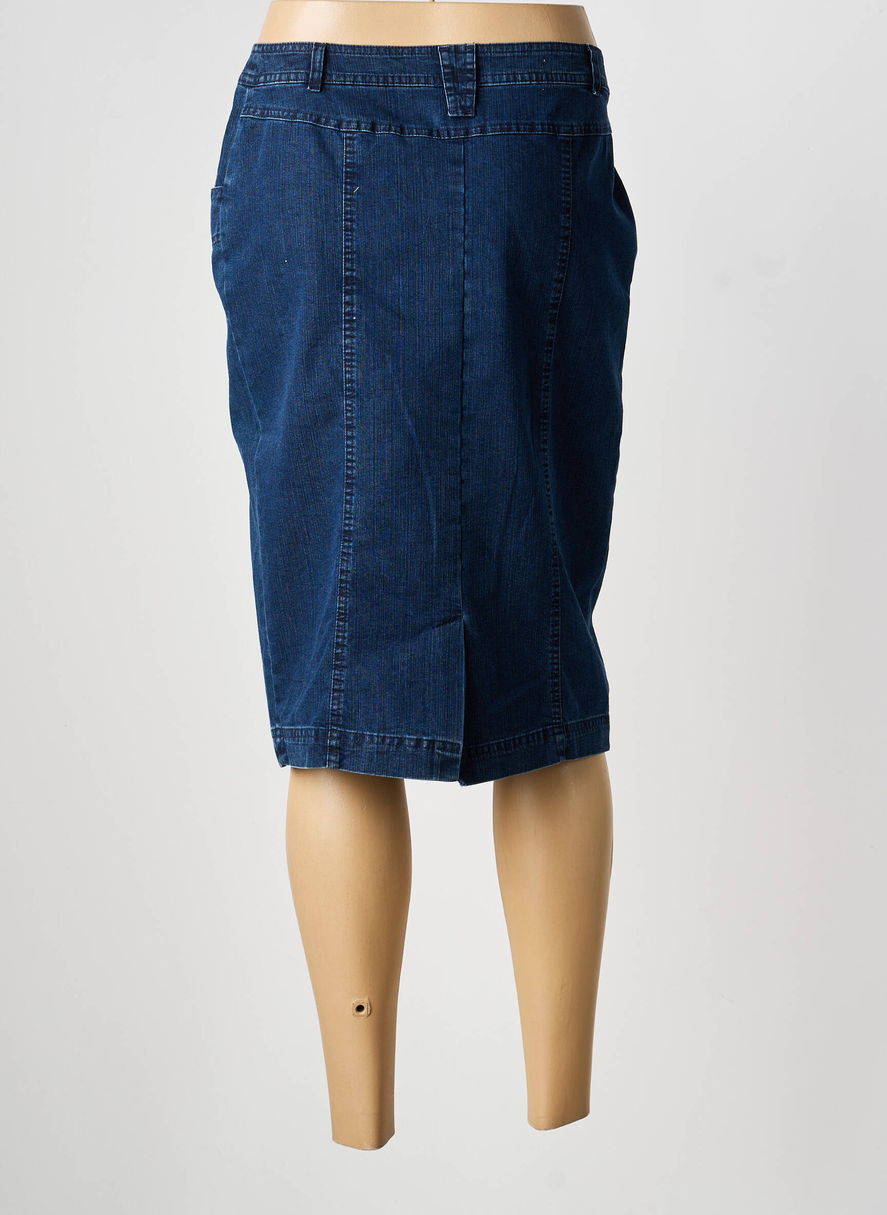 Jupe mi-longue taille normale bleu GUY DUBOUIS femme