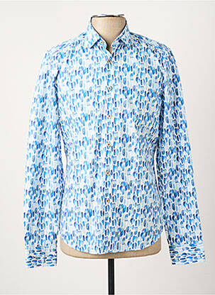 Chemise manches longues imprimé fantaisie bleu OLYMP homme