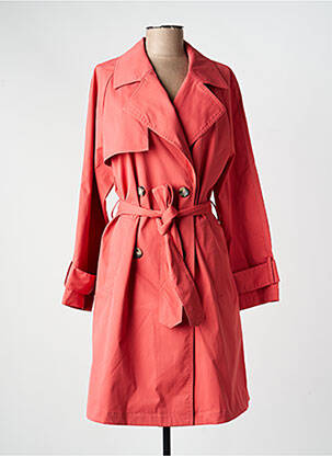 Trench tissage popeline sans capuche rose ICHI femme