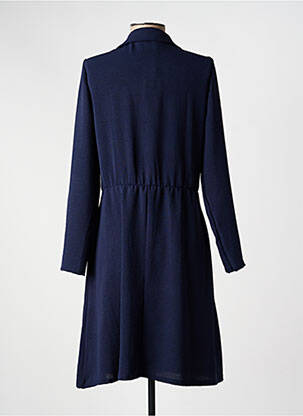 Robe mi-longue coupe fluide manches longues bleu MORGAN femme