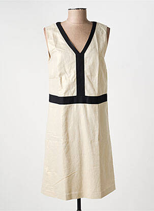 Robe mi-longue manches courtes manches courtes beige JULIE GUERLANDE femme