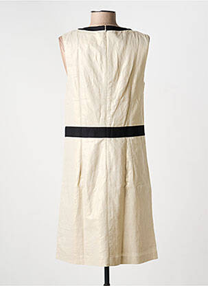 Robe mi-longue manches courtes manches courtes beige JULIE GUERLANDE femme