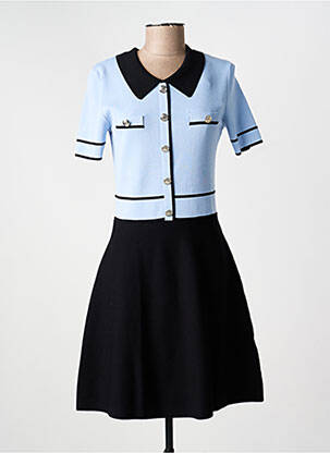 Robe mi-longue manches courtes manches courtes bleu MORGAN femme