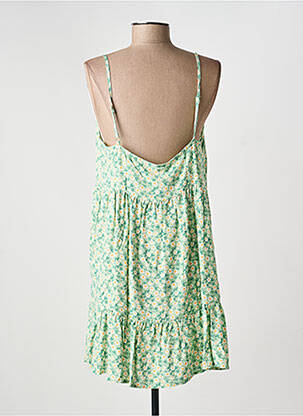Robe mi-longue imprimé fleurs fines bretelles vert YSABEL MORA femme