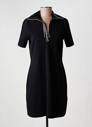 Robe pull stretch manches courtes noir MORGAN femme