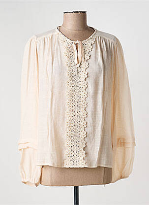 Blouse col rond manches longues beige JULIE GUERLANDE femme