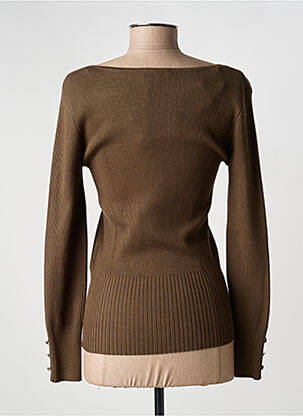 Pull coupe cintrée manches longues vert MORGAN femme