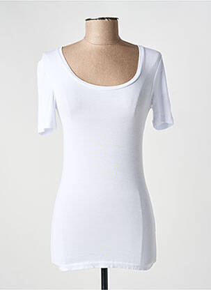 T-shirt stretch manches courtes blanc ICHI femme