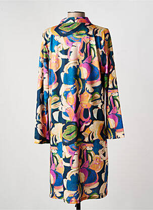 Robe mi-longue coupe fluide manches longues bleu TINTA femme