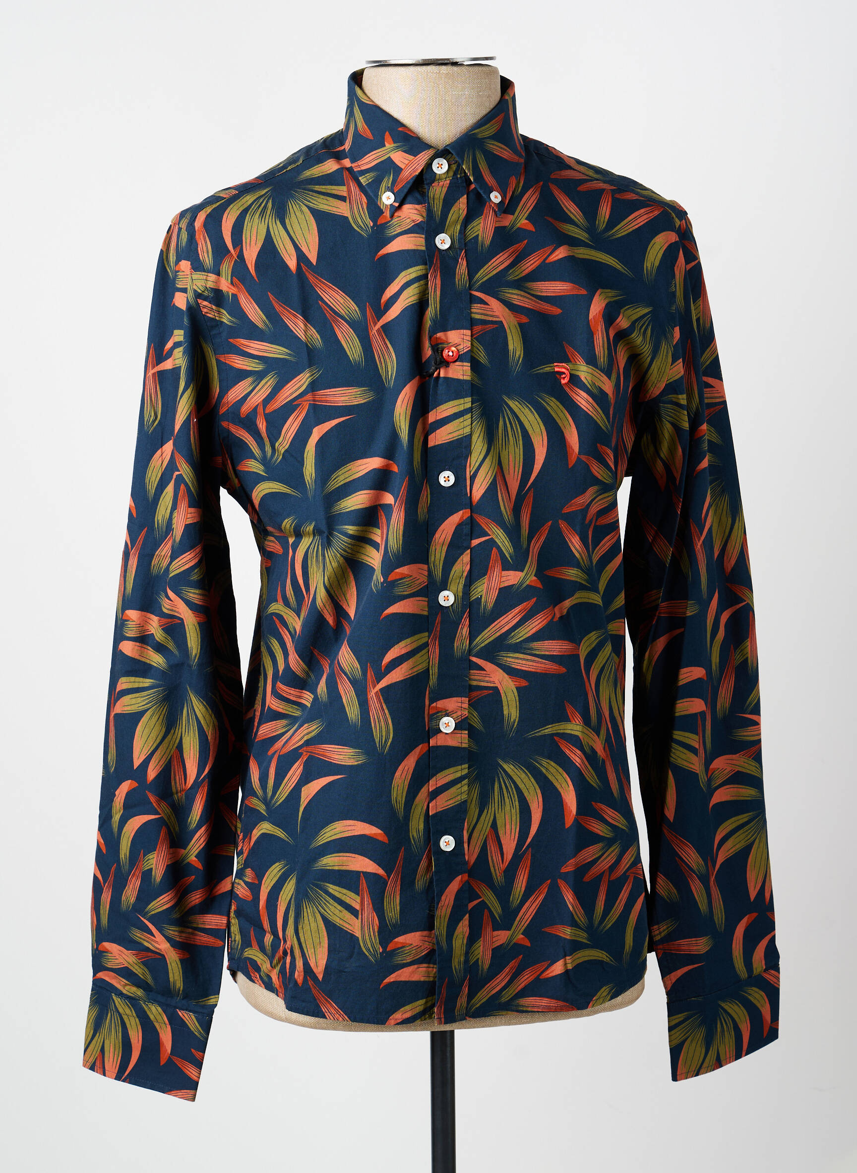 Chemise manches longues imprimé fantaisie bleu J&JOY homme