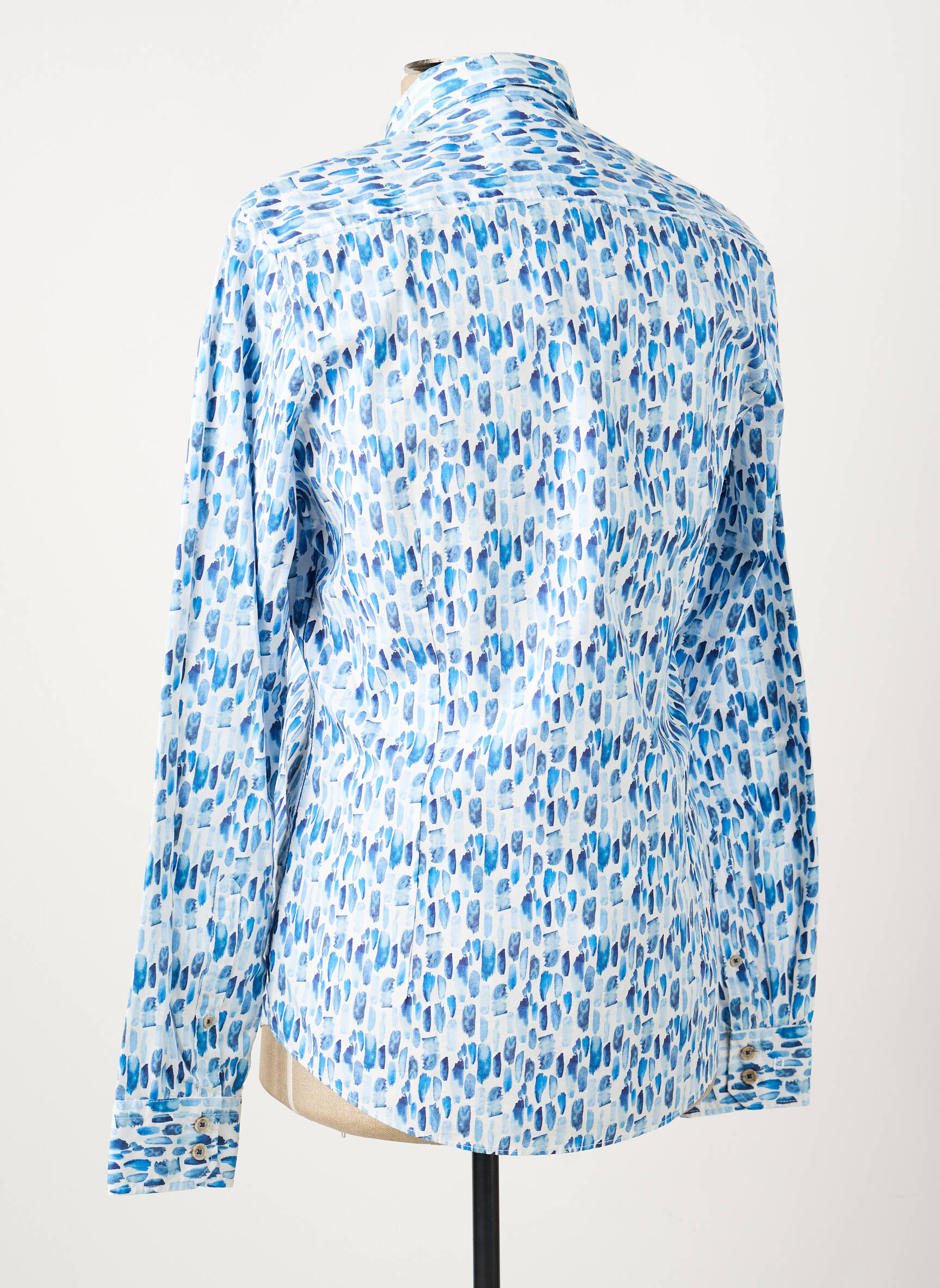 Chemise manches longues imprimé fantaisie bleu OLYMP homme