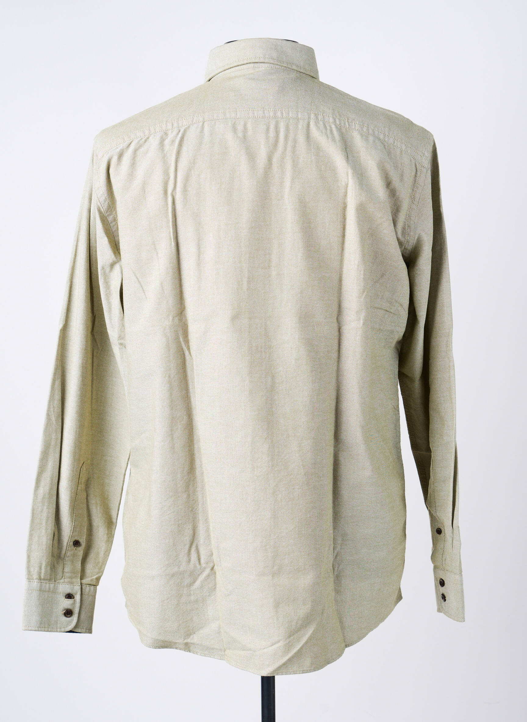 Chemise manches longues poignets boutonnés beige OLYMP homme