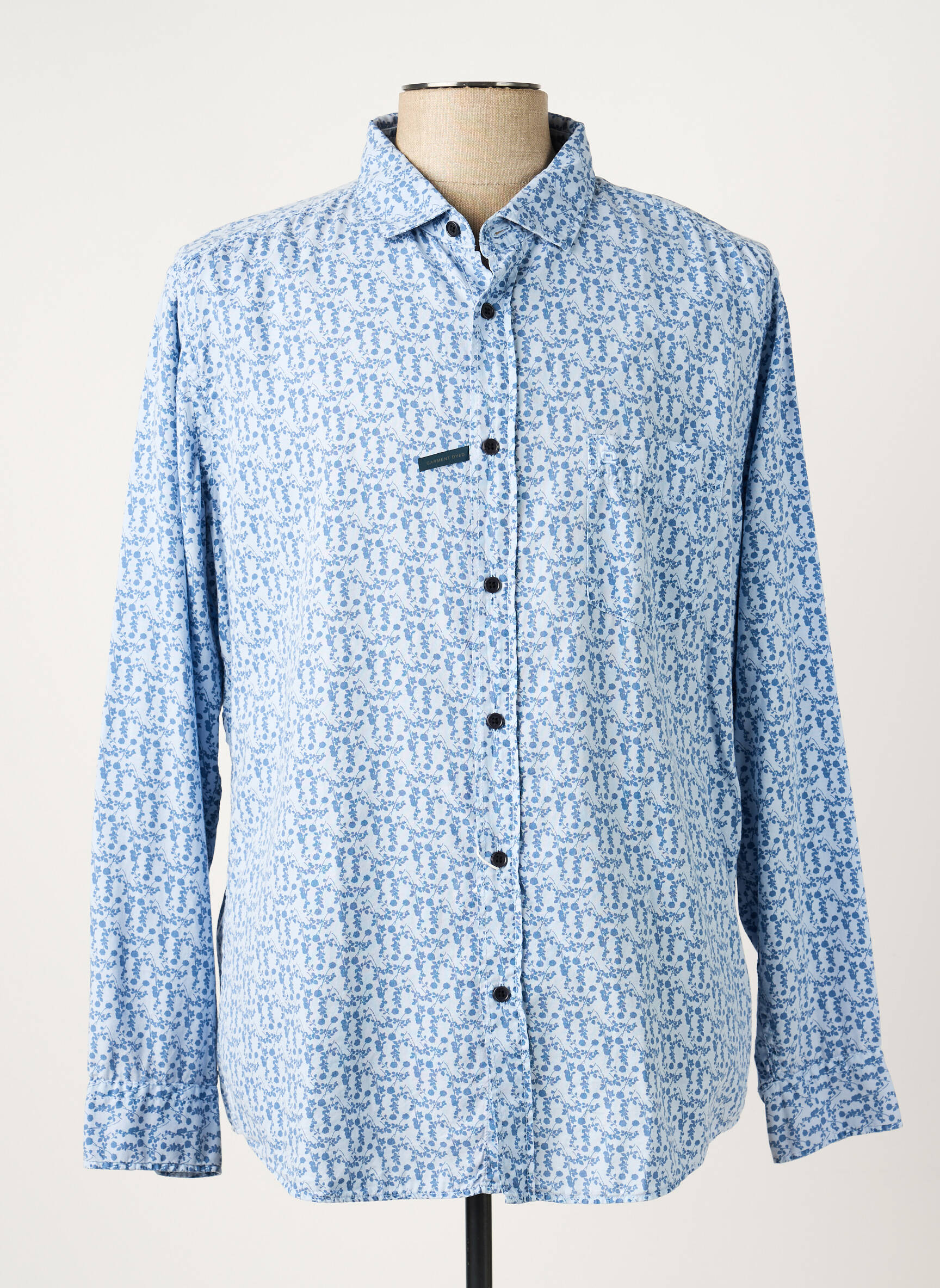 Chemise manches longues imprimé fantaisie bleu OLYMP homme