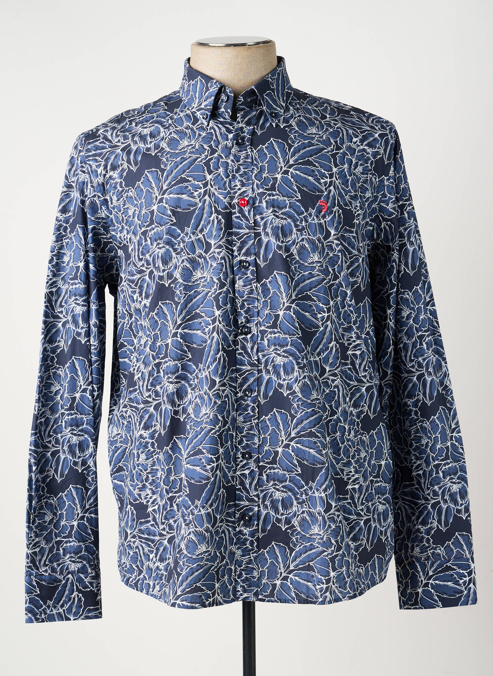 Chemise manches longues imprimé fantaisie bleu J&JOY homme