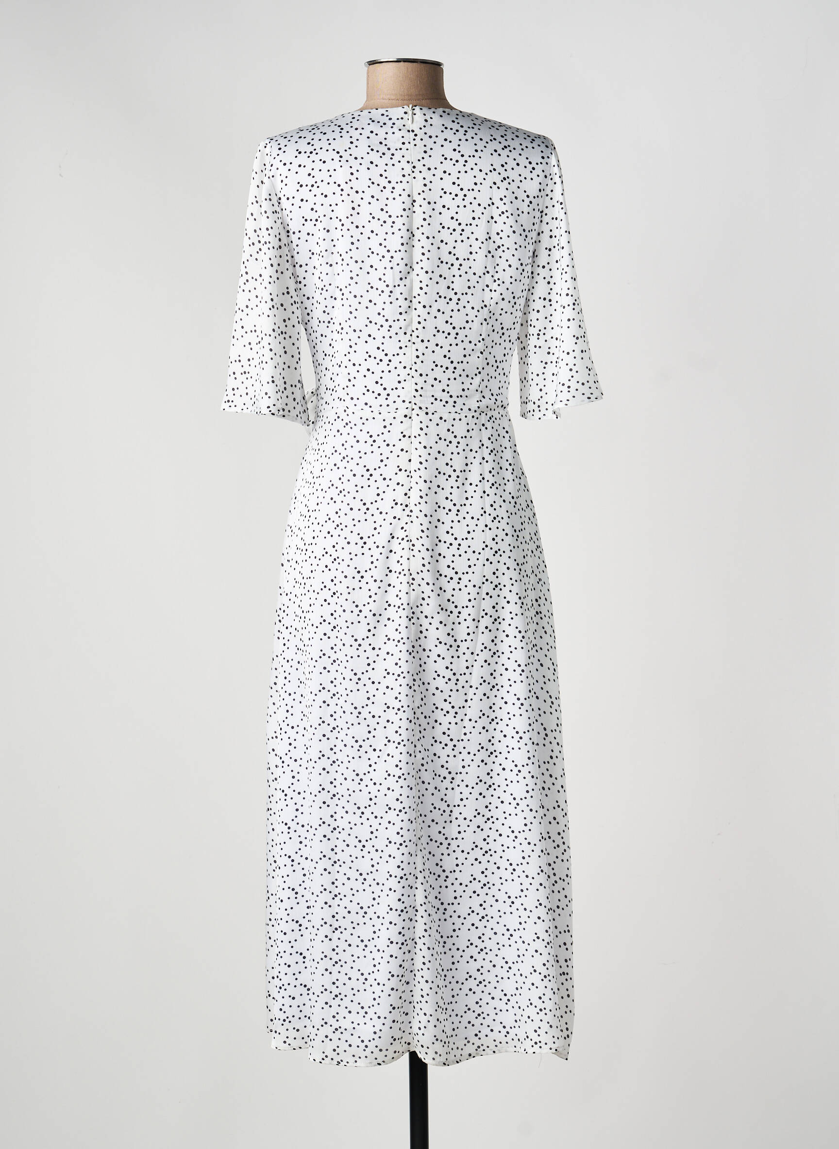 Robe longue manches courtes manches courtes blanc BARILOCHE femme