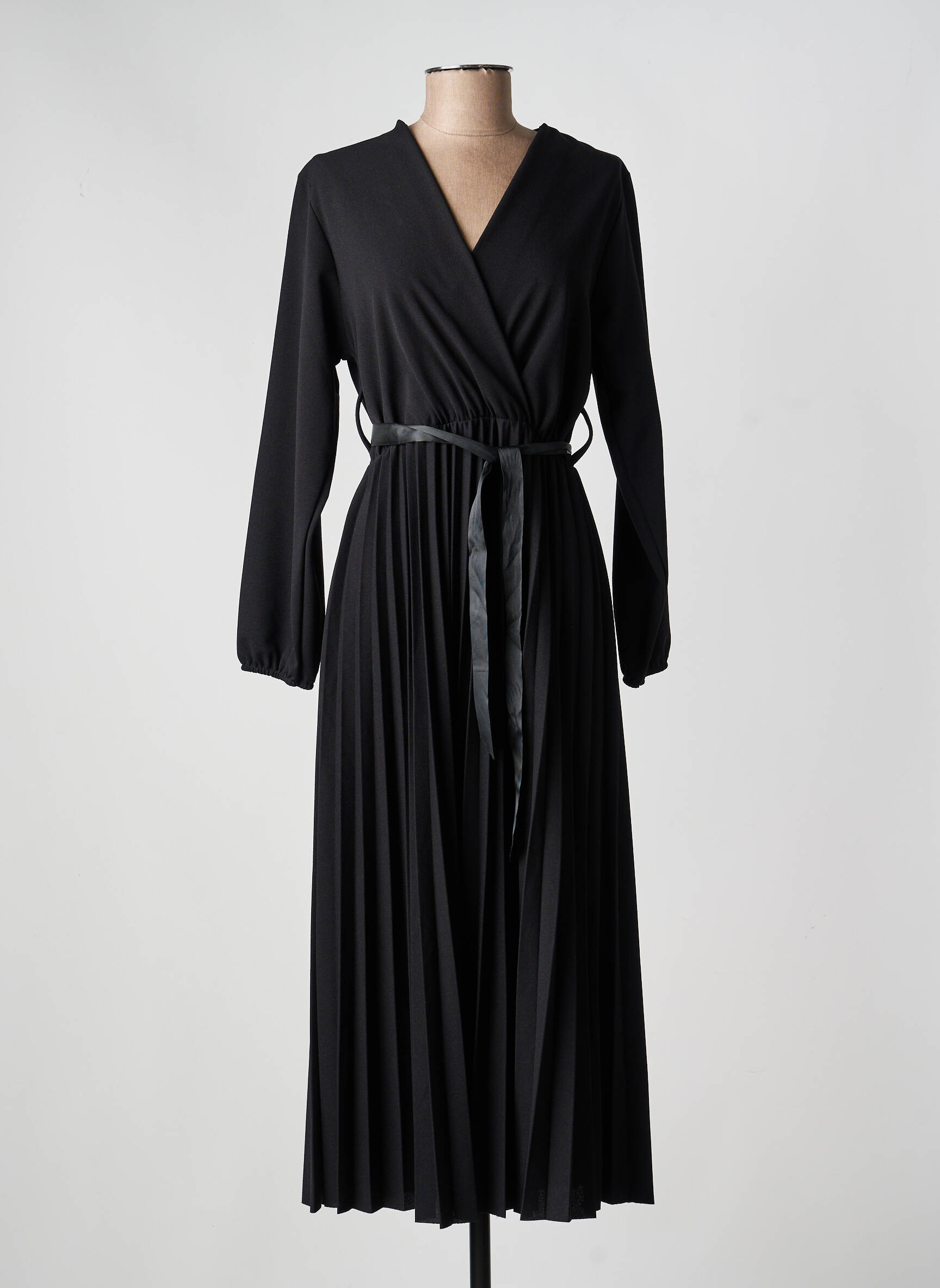 Robe longue manches longues manches longues noir NEW STYLE femme