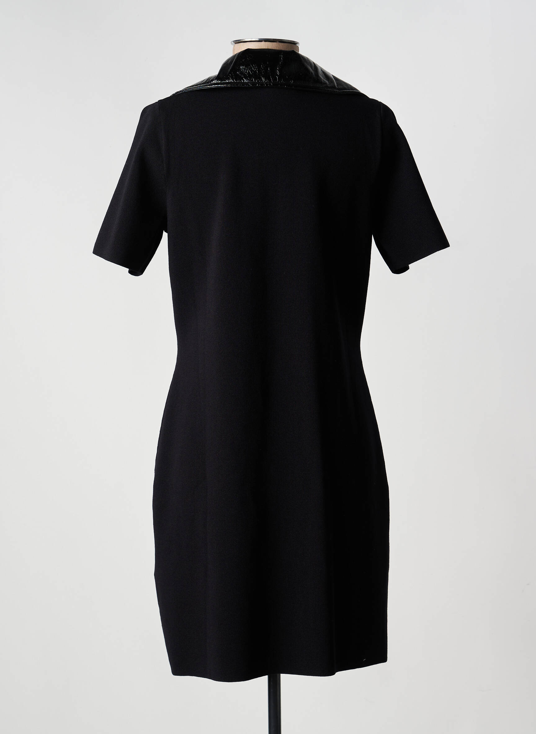 Robe pull stretch manches courtes noir MORGAN femme