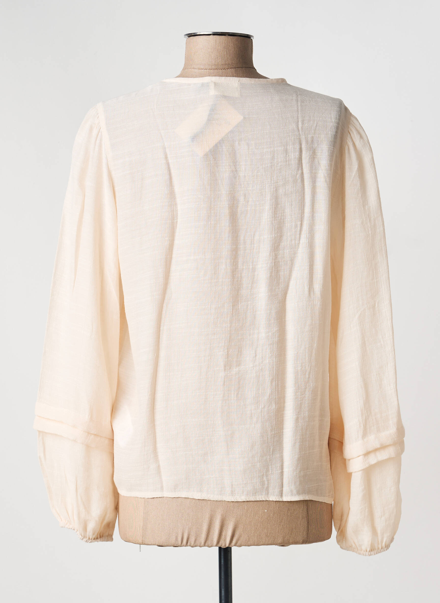 Blouse col rond manches longues beige JULIE GUERLANDE femme