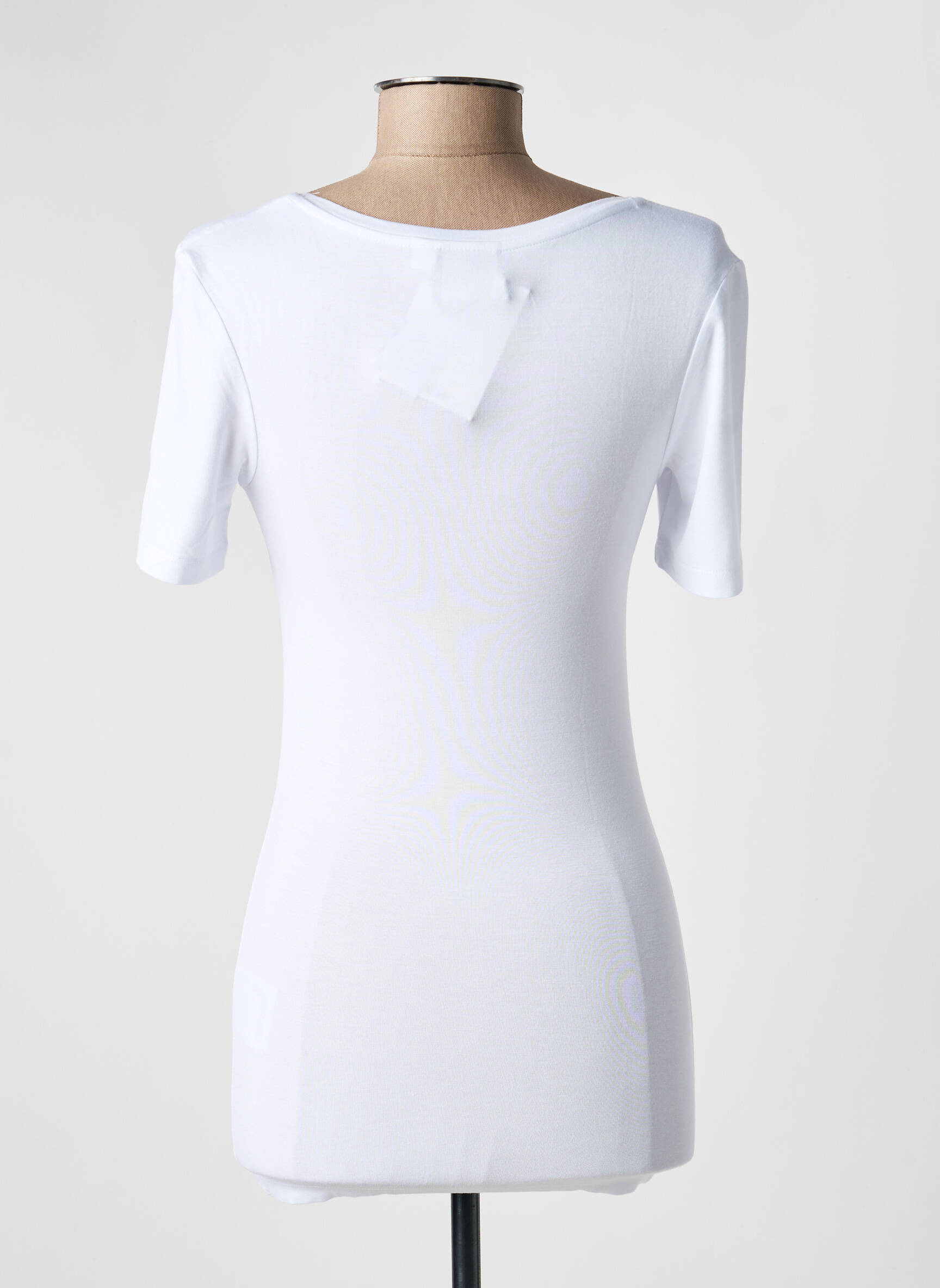 T-shirt stretch manches courtes blanc ICHI femme